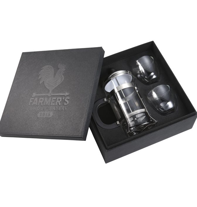 Modena Coffee Press and Glass Set