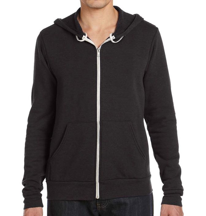 Bella + Canvas Tri-blend Fleece Zip Up Hoodie