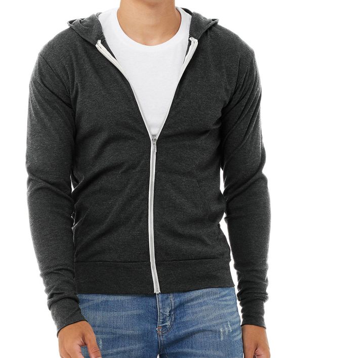 Bella + Canvas Lightweight Tri-blend Zip Up Hoodie