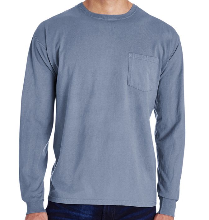 Hanes ComfortWash Cotton Long Sleeve Pocket Shirt