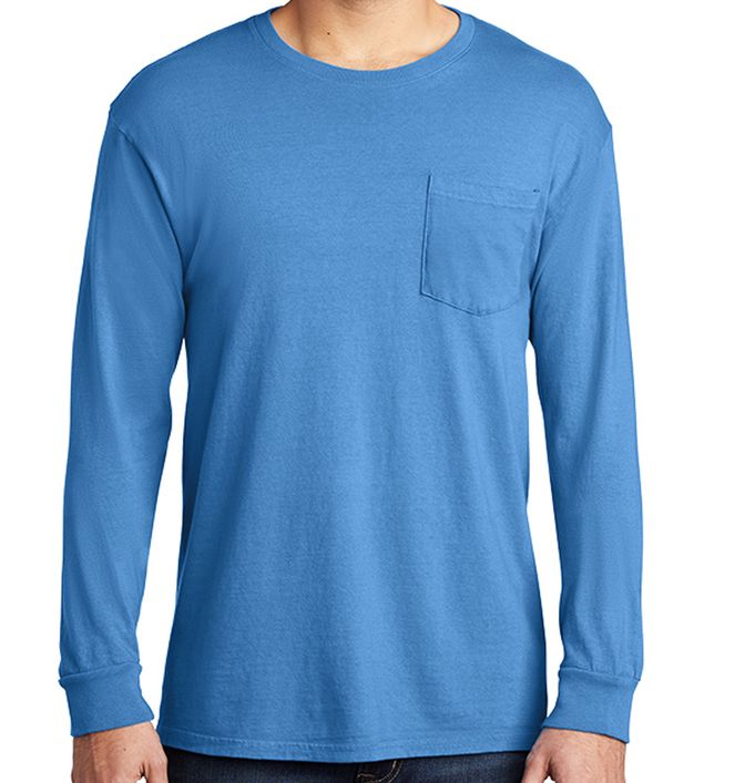 Port & Company Beach Wash Garment-Dyed Long Sleeve Pocket Tee