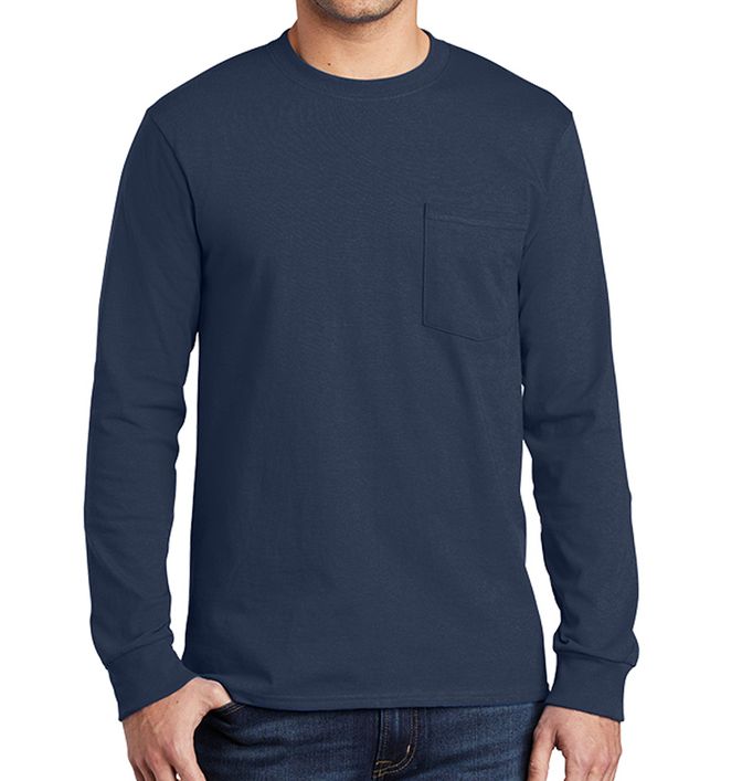 Port & Company Long Sleeve Essential Pocket Tee