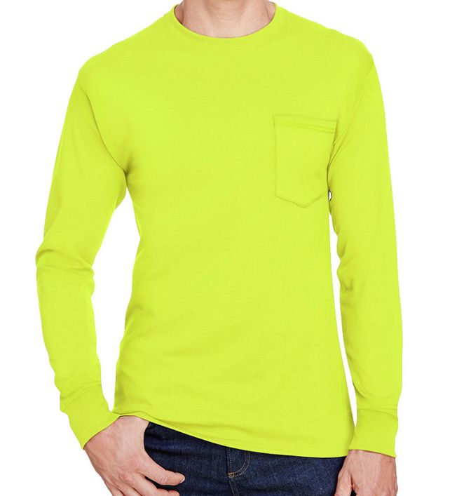 Hanes Workwear Long Sleeve Pocket Shirt